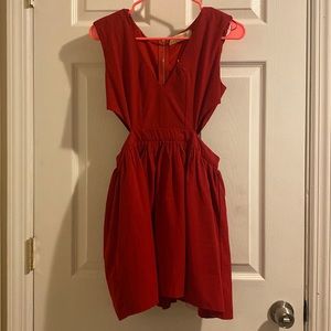 Impressions Red mini dress with cut outs size small